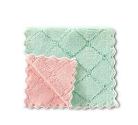 Chiffons d'essuyage Anti-graisse de cuisine, 8 pièces, chiffon nettoyage en microfibre Super absorbant efficace, vaisselle maison, serviette(Green pink,4PC)