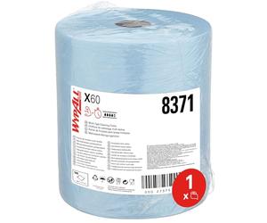 Chiffons en grand rouleau WypAll X60 General Clean 8371 - Chiffons de nettoyage bleus - 1 grand rouleau x 500 chiffons de nettoyage bleus, 1 épaisseur