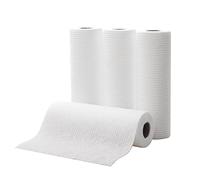 Chiffons en microfibre jetables - Épais - Utilisation sèche et humide - Anti-adhésif - Absorbant l'huile - Torchon de cuisine - Tissu non tissé - Blanc - Taille unique