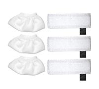 Chiffons en Microfibre pour Nettoyeur Vapeur Kärcher SC2/SC3/SC4/SC5, Lot de 6 Pièces (3 Couvre-Buses, 3 Tampons)