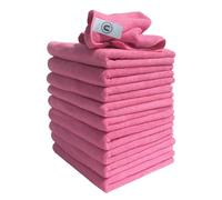 Chiffons En Microfibre Rose Housewares Pour Ménage - Lot De 10 - 40x40 Cm | Torchon Cuisine Microfibre | Voiture Et Vitres | Serviettes Absorbantes | Chiffons Nettoyage Professionnel