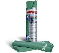 SONAX Chiffons Microfibre Plus Interieur et Vitres (2 pièces) nettoie vitres, miroirs et surfaces plastiques sans rayer ni pelucher | Réf: 04165410