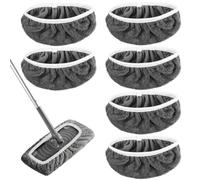 Chiffons pour sols, Chiffons humides, Lot de 6, Gris foncé, Compatibles avec Les balais Swiffer, Adaptés à Un Usage Humide et Sec, Réutilisables, Lavables