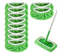 Chiffons Réutilisables Compatible avec pour Swiffer Balai, 10 pièces Lingettes Réutilisables pour Swiffer Sweeper, Lingettes Reutilisable pour Swif Fer Sweeper, Nettoyage Sec et Humide.