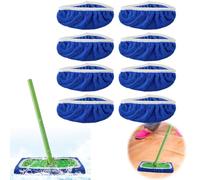 Chiffons Réutilisables pour Swiffer Balai, 8 Pièces Lingettes SerpillièRe Humides en Chenille et SèChe en Microfibre, 25,4x11,5cm Chiffons de Rechange AdaptéEs à Tous Types de Sols (Bleu)