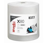 Chiffons WypAll X80 Power Clean 8377 - Chiffons de nettoyage réutilisables - 1 grand rouleau de 475 chiffons absorbants blancs