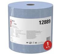 Chiffons WypAll X90 Power Clean 12889 - 1 grand rouleau de 450 chiffons bleus, 2 épaisseurs