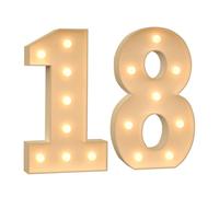 Chiffr Lumineux Geant Lights Décoration LED Chiffres Numéros Lettres Numéro Géant Lumineux Décoratif 2000-3000K,Pour Fête D'anniversaire, Décoration De Mariage-70cm/2.3FT||Numéro 18 uniquement