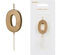 Chiffre 0 bougie d'anniversaire, or, 5,5cm