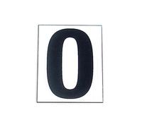 CHIFFRE 0 MAGNÉTIQUE NOIR SUR FOND BLANC 15CM DE HAUTEUR