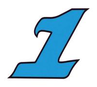 Chiffre 1 un - autocollant sticker bleu voiture moto - Taille : 8 cm