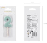 Chiffre 2 Bougie d'anniversaire, bleu clair, 5,5cm