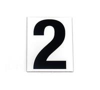 CHIFFRE 2 MAGNÉTIQUE NOIR SUR FOND BLANC 20CM DE HAUTEUR