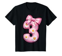 Chiffre 3 Fleurs Roses 3 Ans pour Filles et Enfants T-Shirt