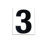 CHIFFRE 3 MAGNÉTIQUE NOIR SUR FOND BLANC 20CM DE HAUTEUR