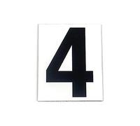CHIFFRE 4 MAGNÉTIQUE NOIR SUR FOND BLANC 15CM DE HAUTEUR