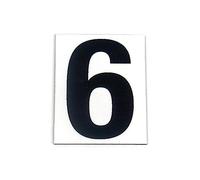 CHIFFRE 6 MAGNÉTIQUE NOIR SUR FOND BLANC 15CM DE HAUTEUR
