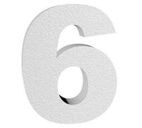 Chiffre 6 (six) en 3D en polystyrène (25 cm de hauteur) et 4 cm d'épaisseur - pour décorations enseignes et inscriptions