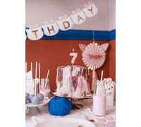 Chiffre 7 Bougie d'anniversaire, rose, 5,5cm