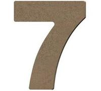 Chiffre 7 en bois MDF à décorer - 8 cm Marron G