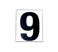 Chiffre 9 MAGNÉTIQUE Noir sur Fond Blanc 15CM DE Hauteur