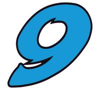 Chiffre 9 neuf - autocollant sticker bleu voiture moto - Taille : 8 cm