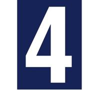 Chiffre adhésif N° rue 4 sur carte