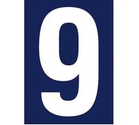 Chiffre adhésif N° rue 9 sur carte