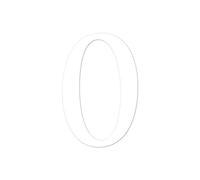 Chiffre Adhésif - Numéro de Boite aux Lettres en Plexi - Chiffre 0 - Hauteur : 10 cm - Coloris Blanc - Plexiglass - Chiffres Boites aux Lettres - Numérotation - Double face au dos