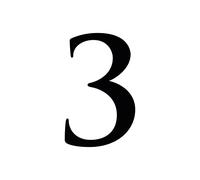 Chiffre Adhésif - Numéro de Boite aux Lettres en Plexi - Chiffre 3 - Hauteur : 10 cm - Coloris Noir - Plexiglass - Chiffres Boites aux Lettres - Numérotation - Double face au dos