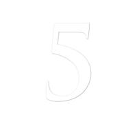 Chiffre Adhésif - Numéro de Boite aux Lettres en Plexi - Chiffre 5 - Hauteur : 5 cm - Coloris Blanc - Plexiglass - Chiffres Boites aux Lettres - Numérotation - Double face au dos