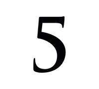 Chiffre Adhésif - Numéro de Boite aux Lettres en Plexi - Chiffre 5 - Hauteur : 7 cm - Coloris Noir - Plexiglass - Chiffres Boites aux Lettres - Numérotation - Double face au dos
