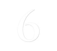 Chiffre Adhésif - Numéro de Boite aux Lettres en Plexi - Chiffre 6 - Hauteur : 5 cm - Coloris Blanc - Plexiglass - Chiffres Boites aux Lettres - Numérotation - Double face au dos