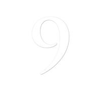 Chiffre Adhésif - Numéro de Boite aux Lettres en Plexi - Chiffre 9 - Hauteur : 10 cm - Coloris Blanc - Plexiglass - Chiffres Boites aux Lettres - Numérotation - Double face au dos