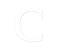 Chiffre Adhésif - Numéro de Boite aux Lettres en Plexi - Lettre C - Hauteur : 5 cm - Coloris Blanc - Plexiglass - Chiffres Boites aux Lettres - Numérotation - Double face au dos