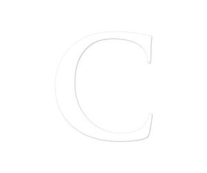 Chiffre Adhésif - Numéro de Boite aux Lettres en Plexi - Lettre C - Hauteur : 5 cm - Coloris Blanc - Plexiglass - Chiffres Boites aux Lettres - Numérotation - Double face au dos