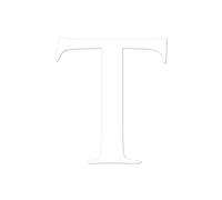 Chiffre Adhésif - Numéro de Boite aux Lettres en Plexi - Lettre T - Hauteur : 5 cm - Coloris Blanc - Plexiglass - Chiffres Boites aux Lettres - Numérotation - Double face au dos