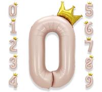 Chiffre Anniversaire 0 Rose Pastel: 40 Pouces 101 cm Rosé Ballon Géant Rosa Numero 0 ans à Hélium Garçon Fille Ballon de Baudruche Mylar Décoration pour Baby Shower Anniversaire
