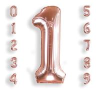 Chiffre Anniversaire Geant 1 Rose Gold: 40 Pouces 101 cm Ballon Géant Rosegold Numero 1 an à Hélium Ballon de Baudruche Mylar Décoration