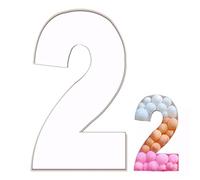 Chiffre Anniversaire Geant,Stand de ballon arc, numéro de carton de 2,4 pieds le support 2, cadre de ballon marquee illuminer les numéros pour décoration de fête de mariage d'anniversaire