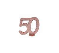 CHIFFRE Anniversaire Vertical déco, 50 pailleté Rose Gold