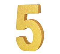 Chiffre Anniversaire vertical déco Numéros d'or brillants 5 pour anniversaire mousse Géant Numéro 5 pour décoration d'événements, célébration, Anniversaire et Mariage, Idéal pour Fête Décoration