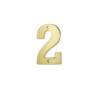 Chiffre de maison - THIRARD - Chiffre 2 - Laiton doré - H.51 mm - À visser (vis incluses)