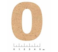 Chiffre En Bois Mdf Adhésif 7,5cm Chiffre 0
