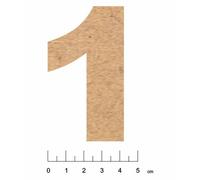 Chiffre En Bois Mdf Adhésif 7,5cm Chiffre 1