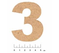 Chiffre En Bois Mdf Adhésif 7,5cm Chiffre 3