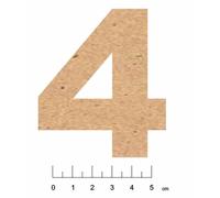 Chiffre En Bois Mdf Adhésif 7,5cm Chiffre 4