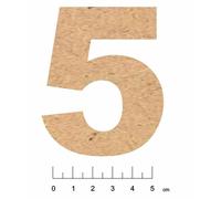 Chiffre En Bois Mdf Adhésif 7,5cm Chiffre 5
