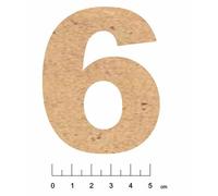 Chiffre En Bois Mdf Adhésif 7,5cm Chiffre 6