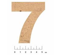 Chiffre En Bois Mdf Adhésif 7,5cm Chiffre 7